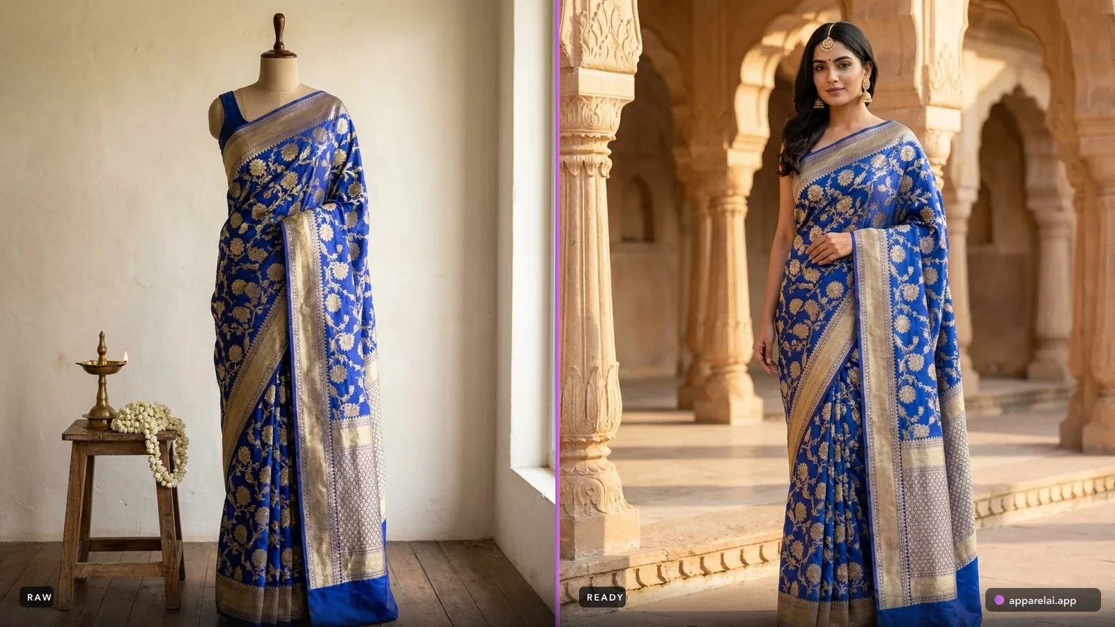 Saree Photoshoot for Online Selling: Step-by-Step Guide - Tutorial guide by ApparelAI Studio
