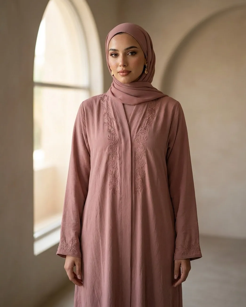Dusty rose abaya