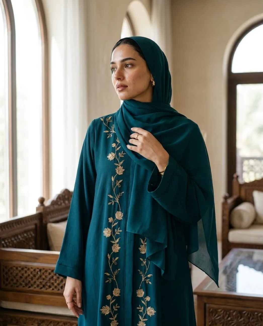 Teal abaya
