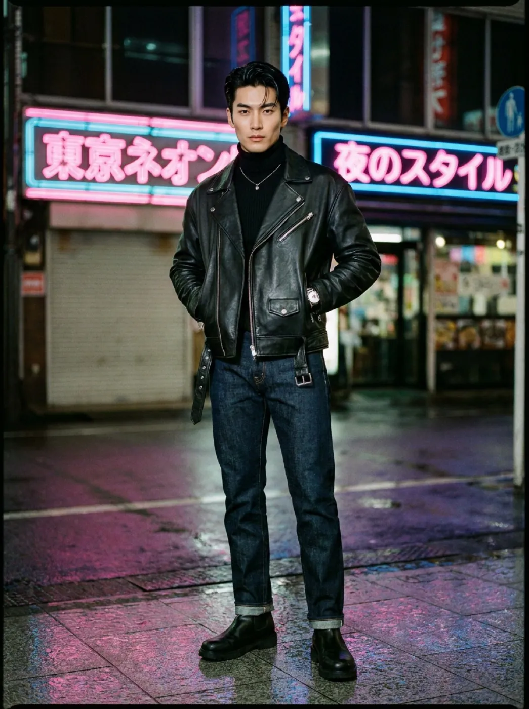 Leather Jacket Look