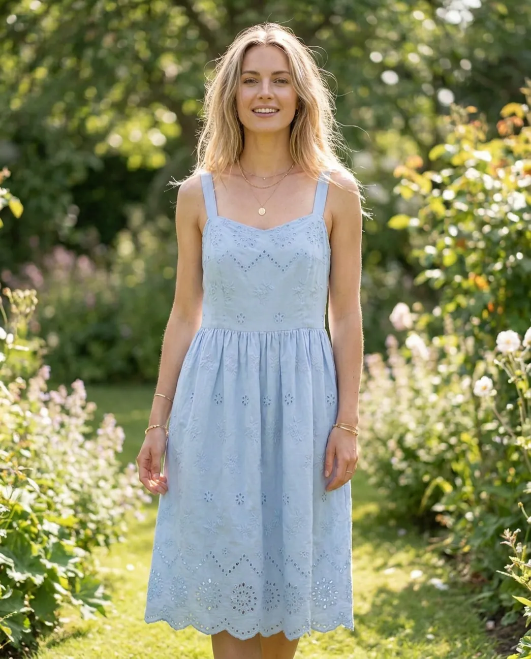 Powder blue broderie