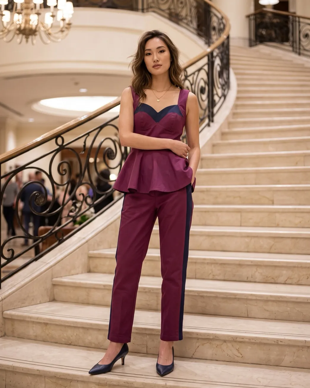 Wine peplum set