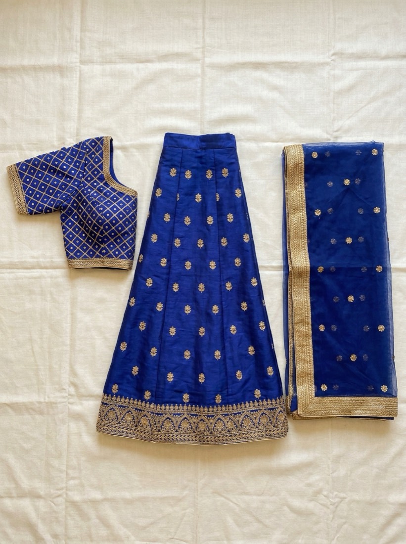Lehenga photographed flat before AI photoshoot